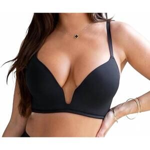 NEW POUR MOI definitions u plunge low back push-up multiway bra in black